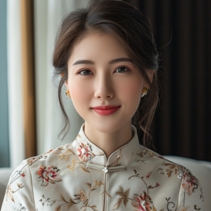 Midjourney绘画作品：优雅的中式旗袍